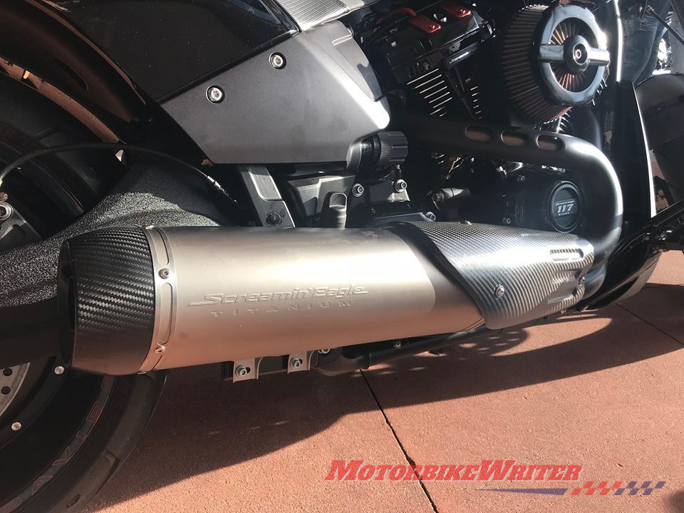 FXDR carbon and titanium aftermarket exhaust now