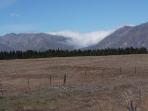 Looming clouds in Burkes Pass - mt cook
