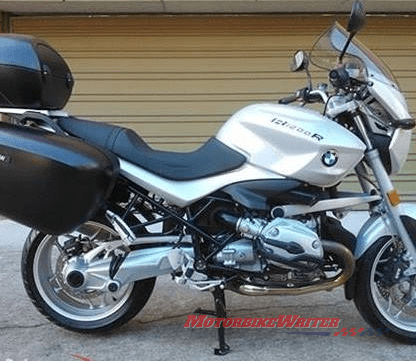 Matthew Craig's BMW R 1200 R before it was rear-ended