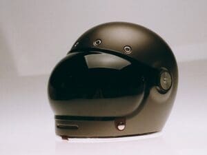 Bell Bullitt motorcycle helmet with bubble visor helmet cam