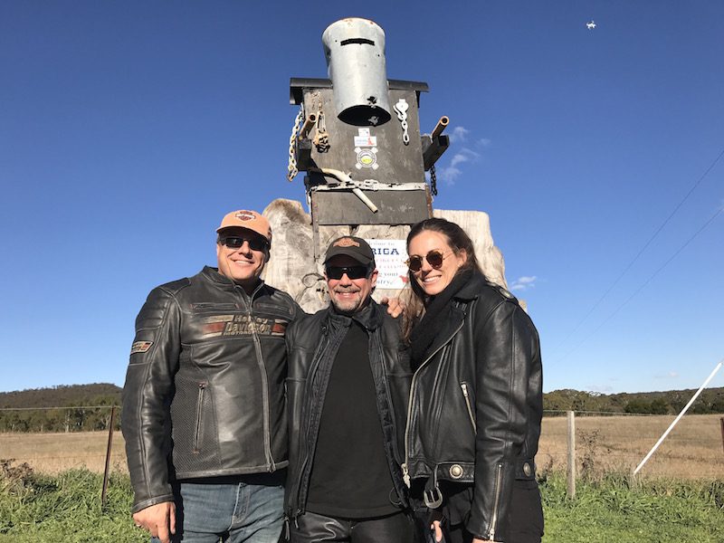Paul and Annabelle with Bill Davidson brain cancer Harley-Davidson 100th