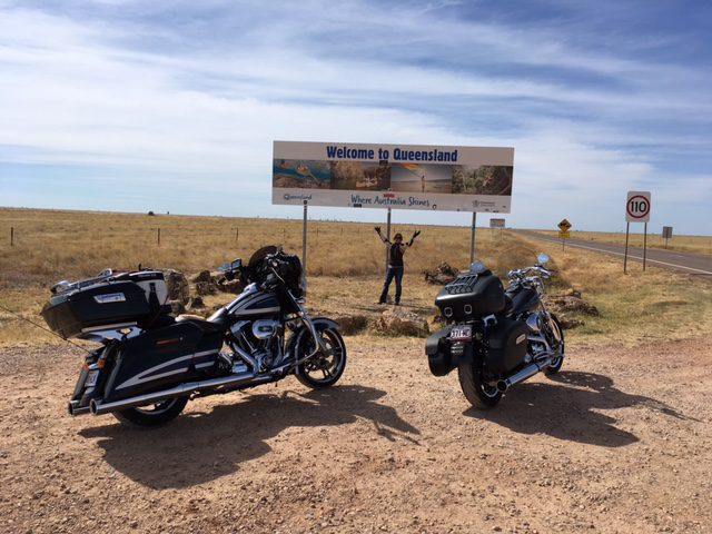 Canadian couple Diana and Loren Schroff of Brisbane are addicted to long distance motorcycle travel around Australia and their native North America.