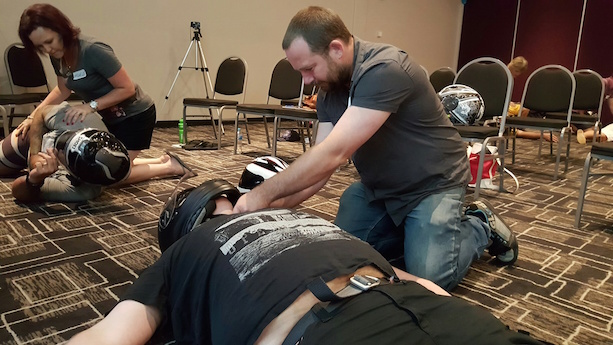 Ricky Muir at First Aid for Motorcyclists course