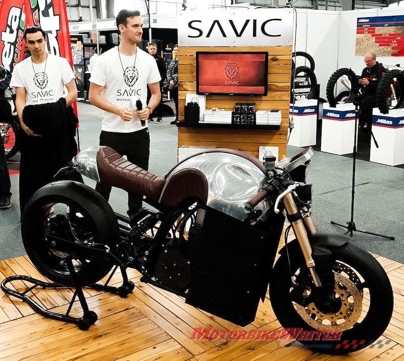 Dennis Savic with electric Cafe racer motrcycle