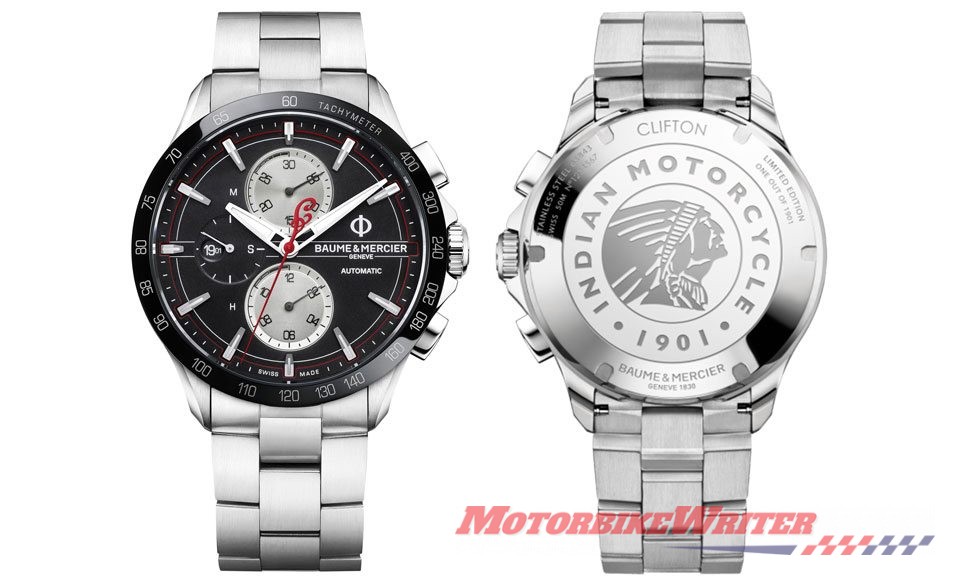 Swiss Indian Motorcycle watches by Baume and Mercier