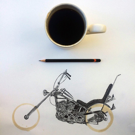 Coffee ring stain motorcycle