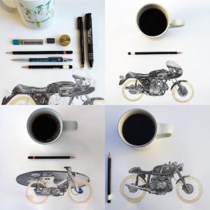 Coffee ring stain motorcycle