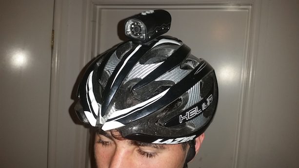 Cyclist helmet camera