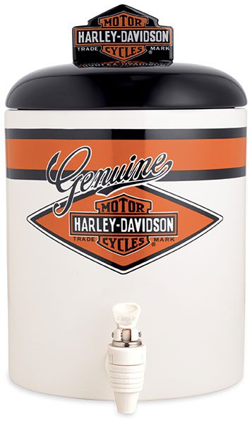 Harley Ceramic Beverage Dispenser with Nostalgic Graphic