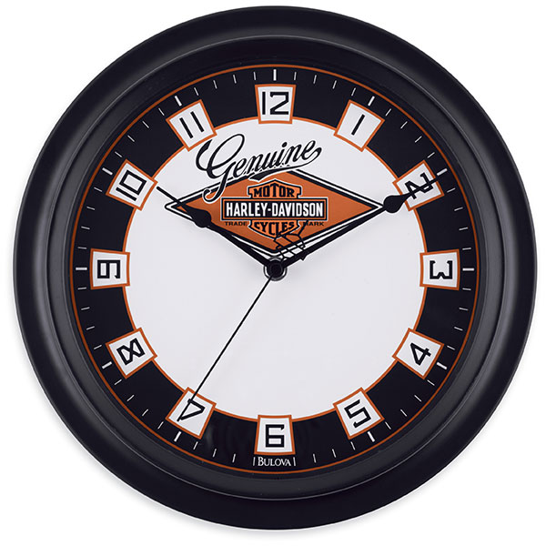 Harley Wall Clock with Nostalgic Graphic