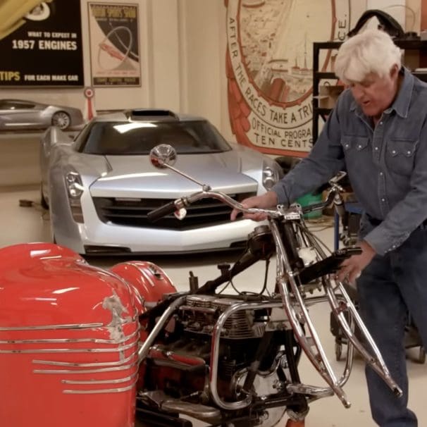Jay Leno's Indian Four - the same one that he was on when he experienced his more recent accident. Media sourced from Youtube.
