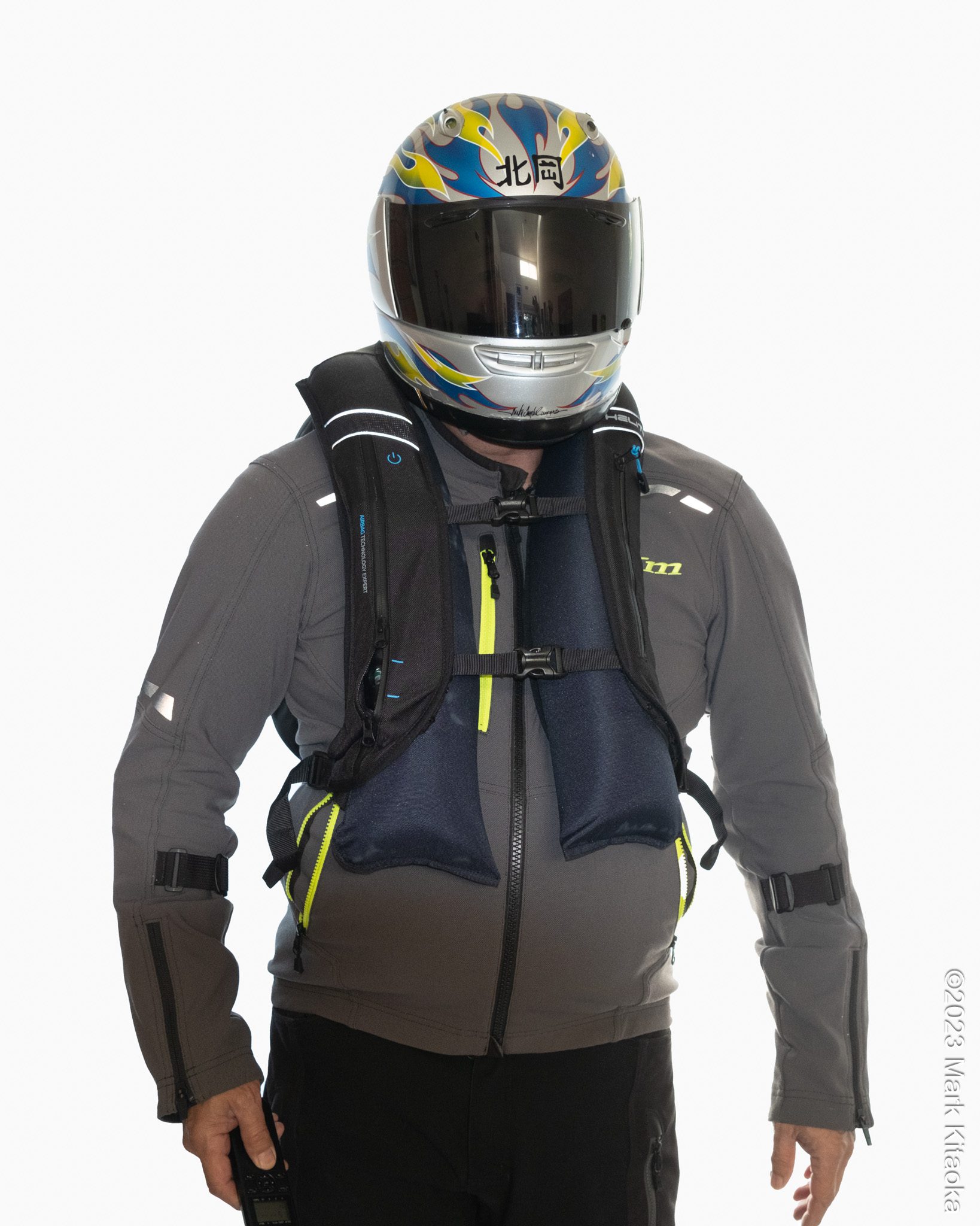 Front view wearing the H-MOOV airbag backpack