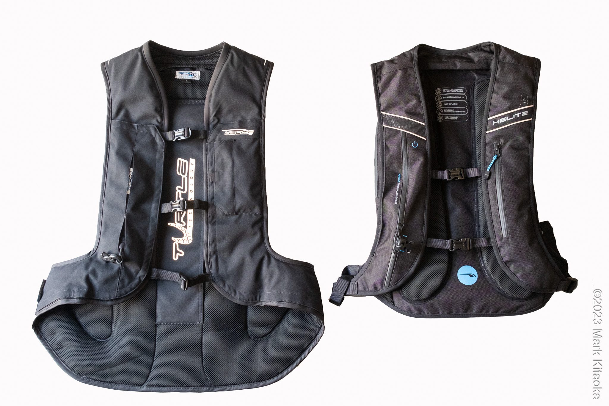 Front view of the airbag backpack