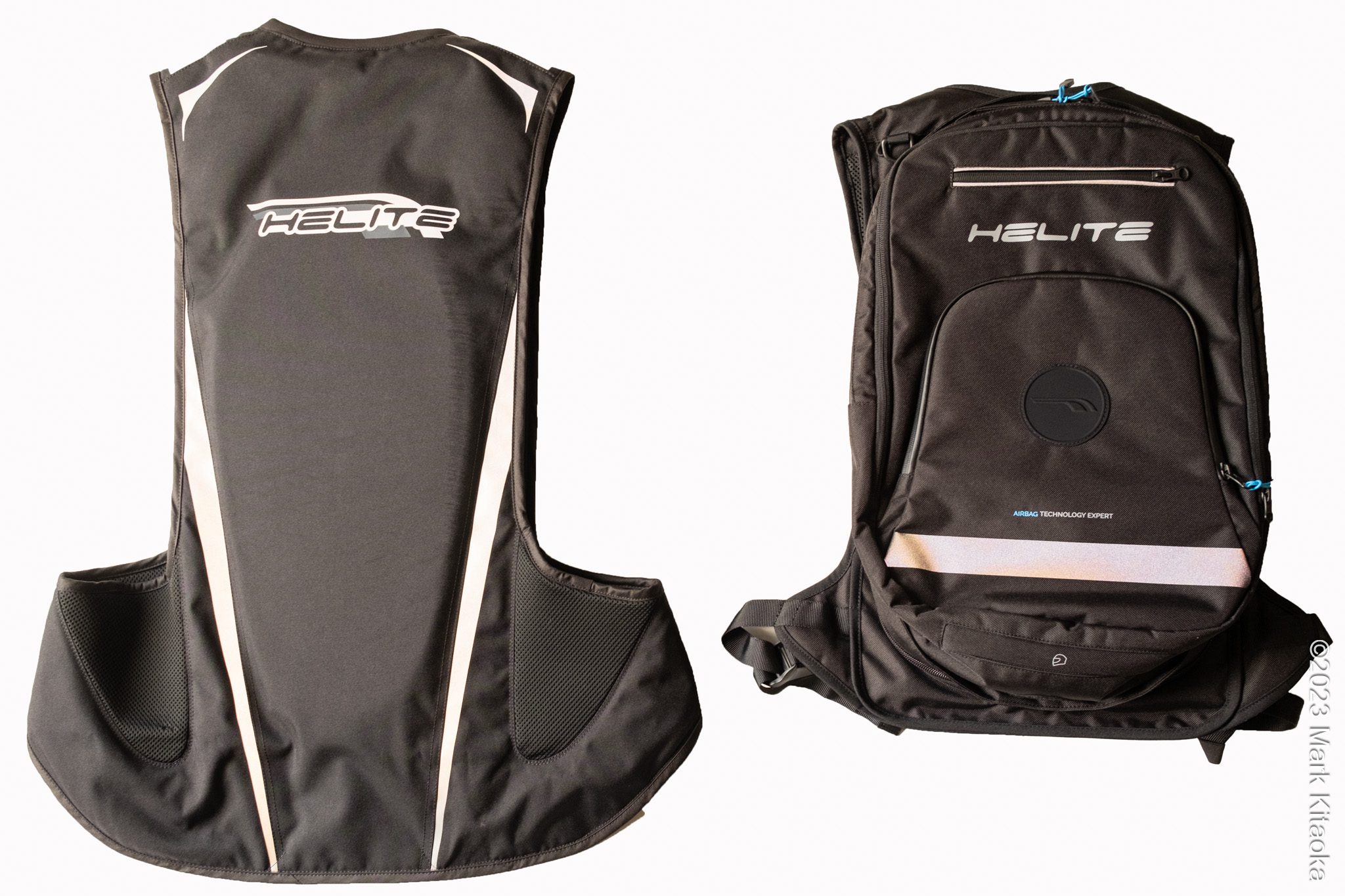 Rear view of the airbag backpack