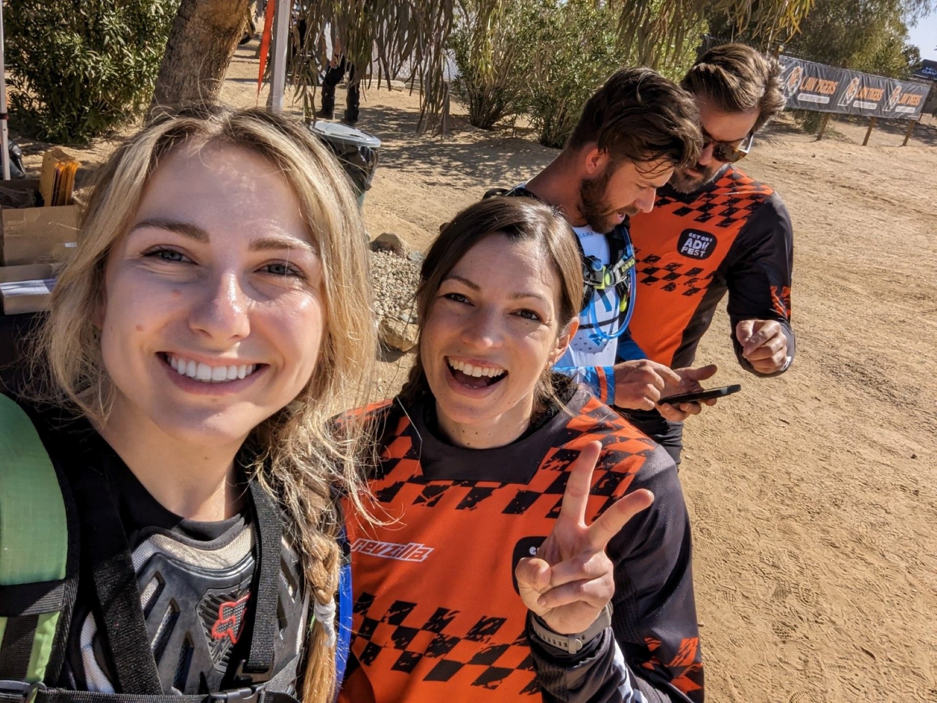 Milica taking a selfie with RevZilla's Jen Dunstan
