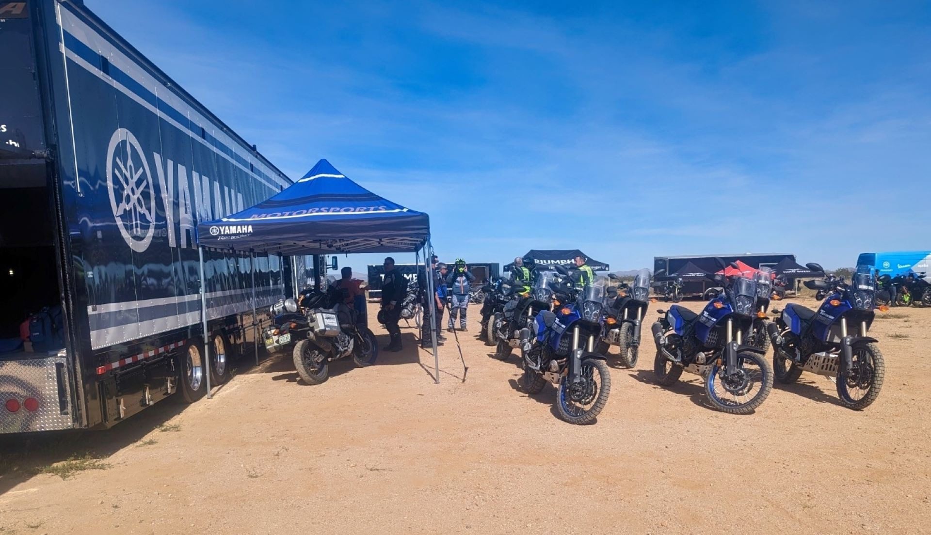 Yamaha's tent with demo bikes