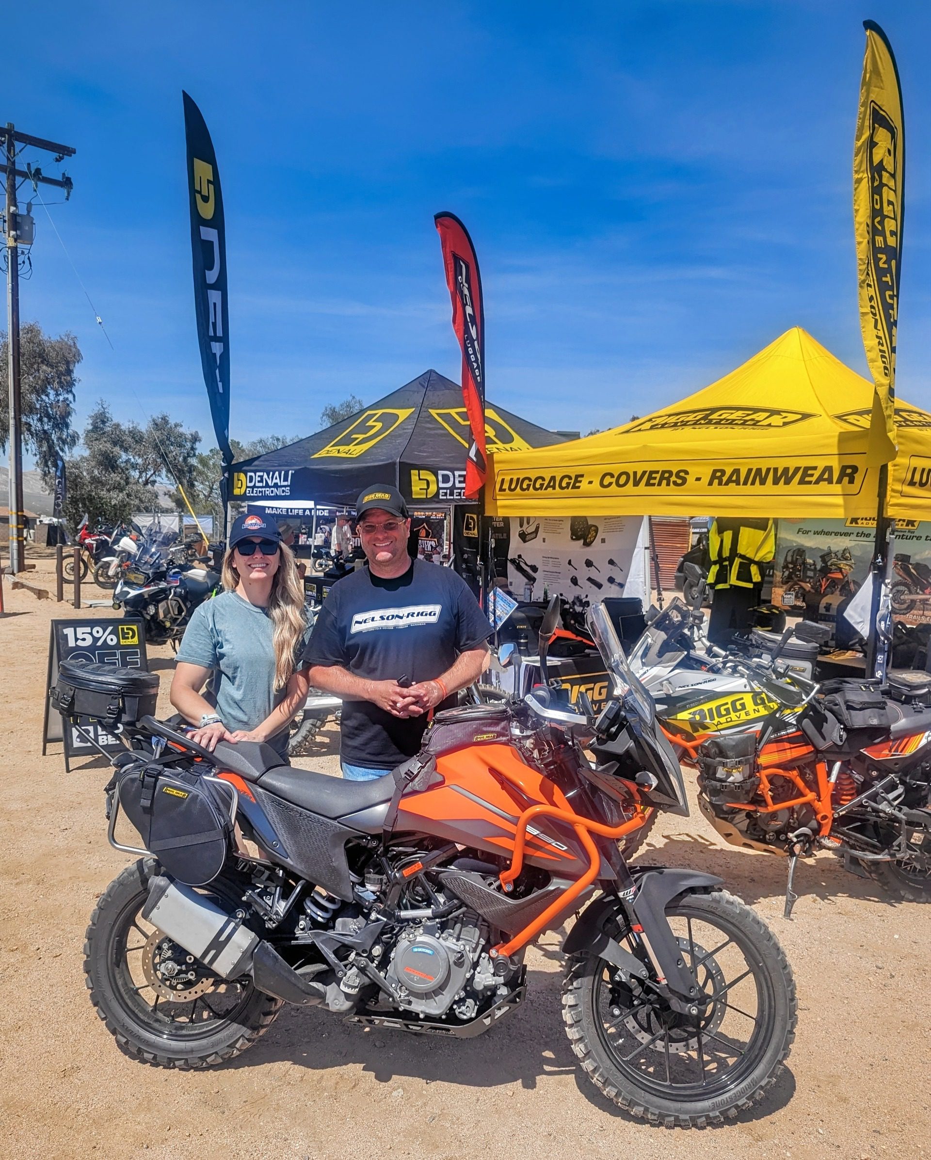 Milica standing next to KTM 390 Adventure