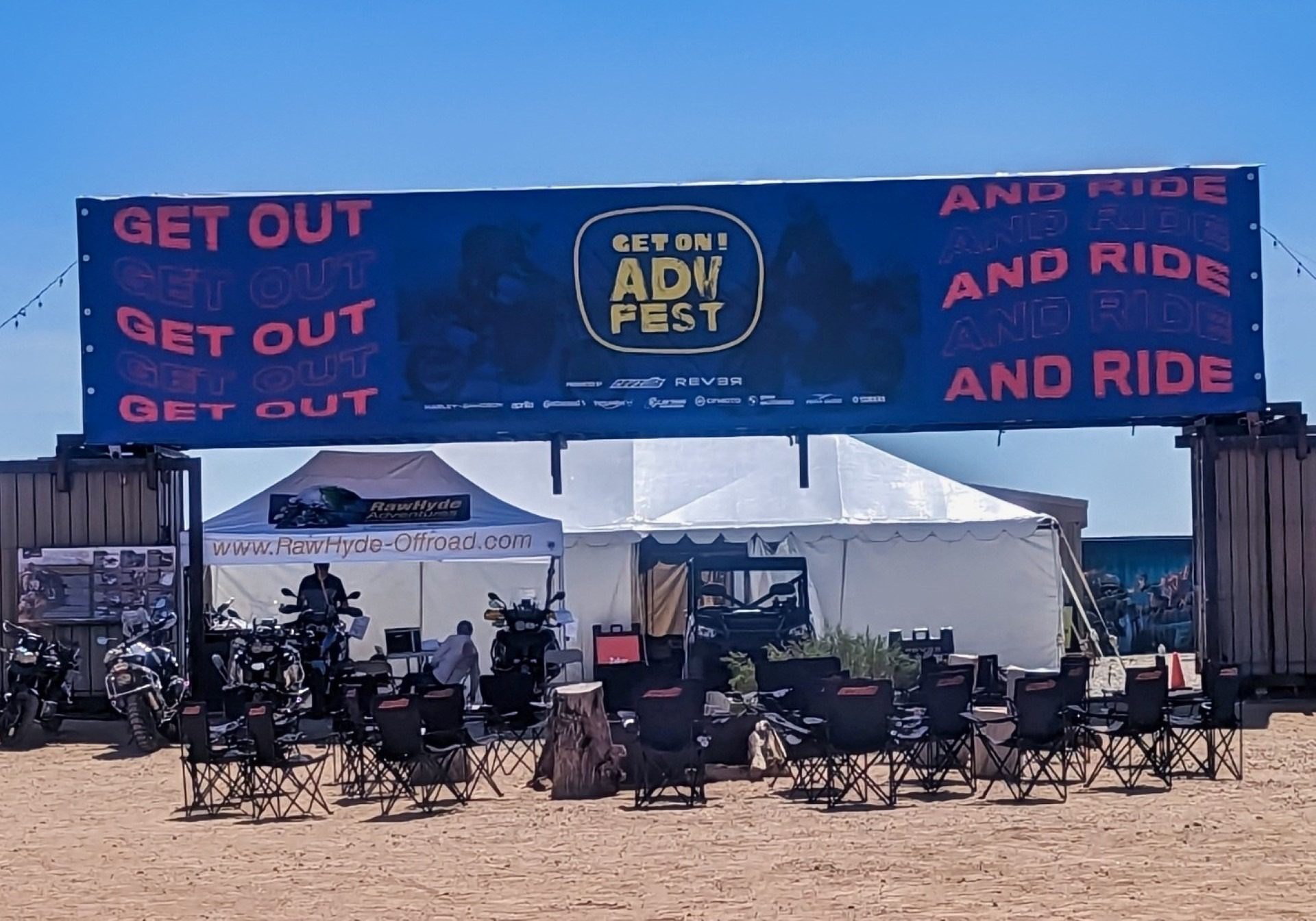 The main area of Rawhyde Campground for ADV Fest