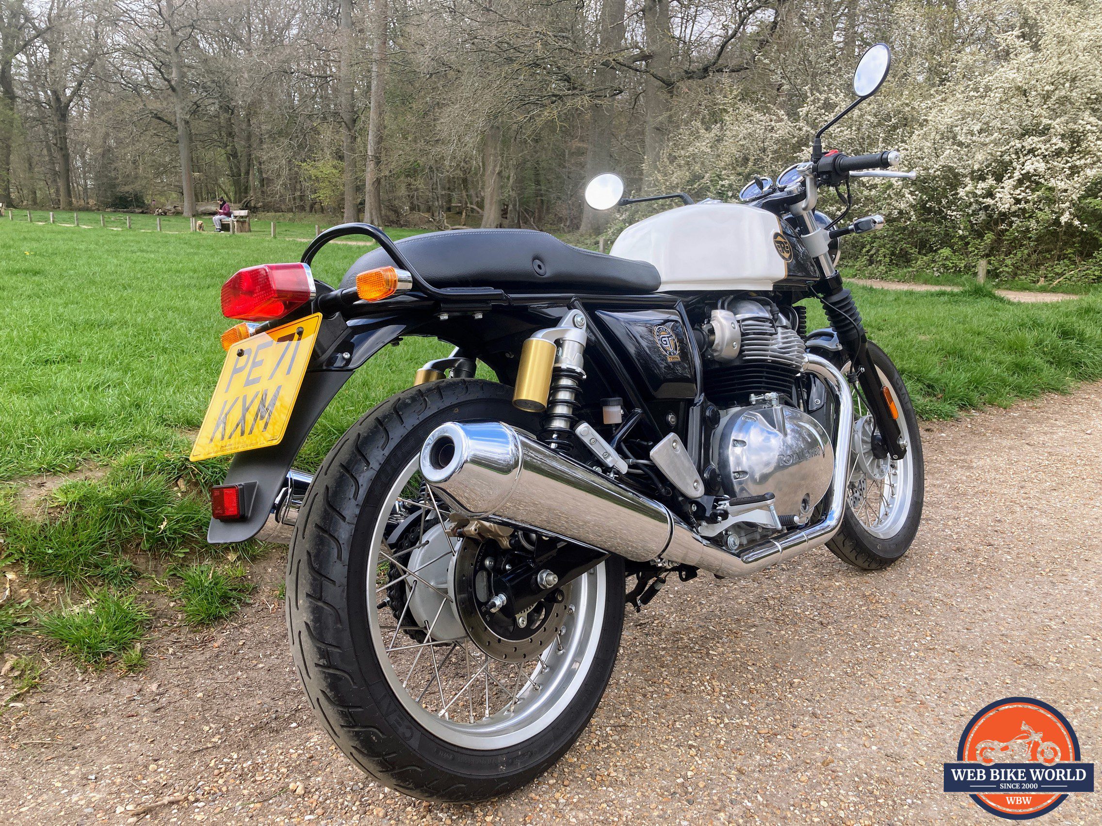 Rear view of the Royal Enfield Continental GT650