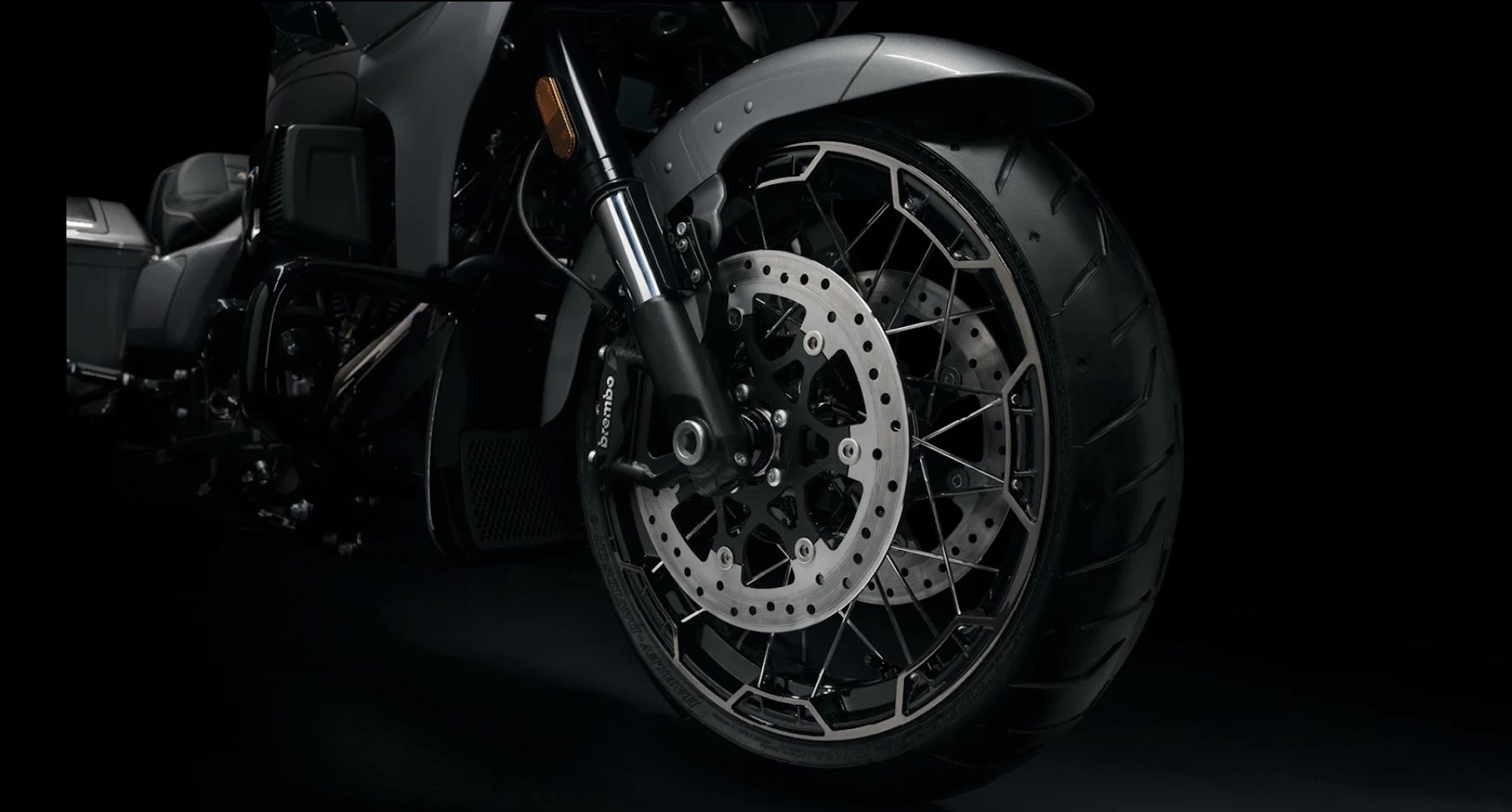 A view of Harley's 2023 CVO Road Glide. Media sourced from Harley-Davidson.