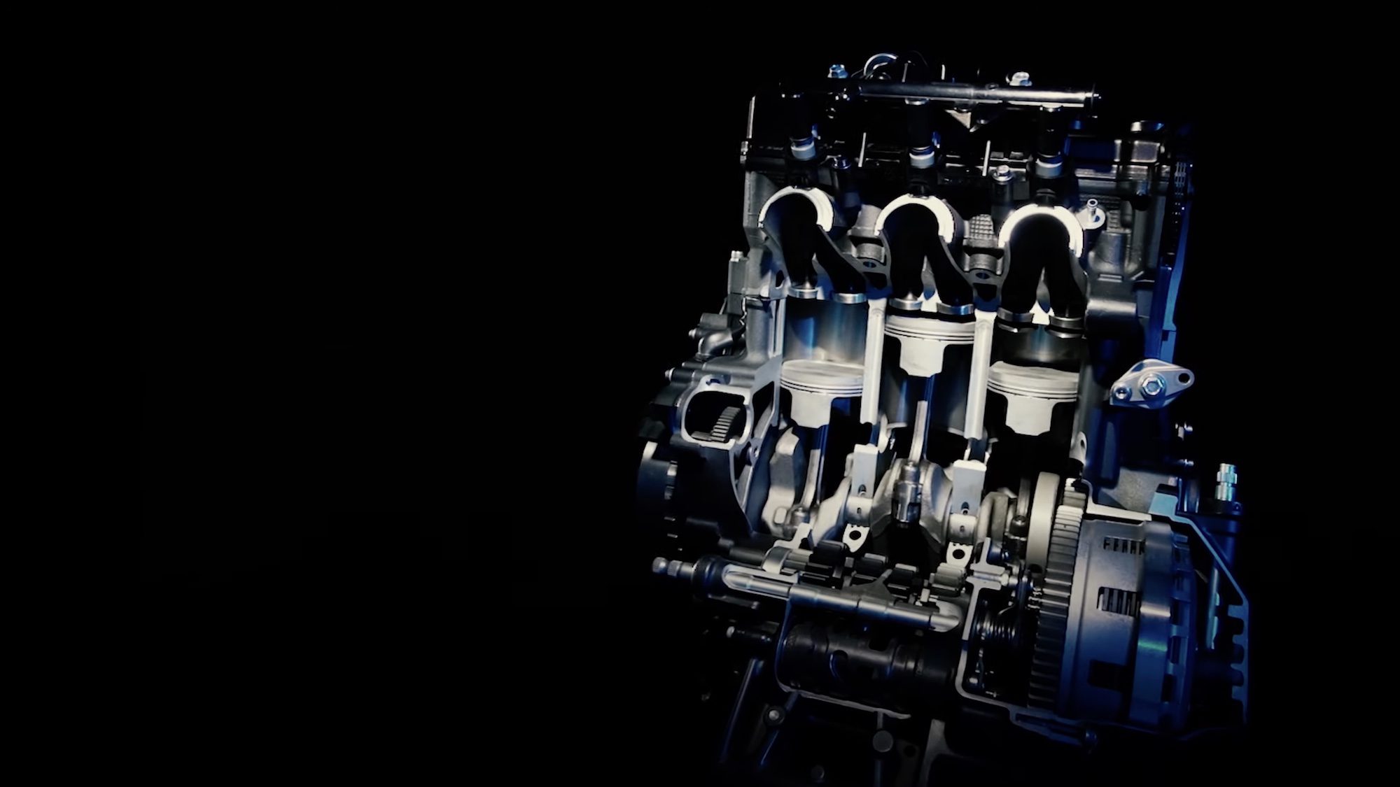 A moody demonstration picture Yamaha's hydrogen engine. Media source from Yamaha.
