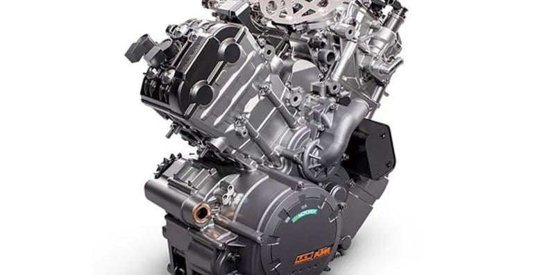 KTM's LC8 engine. Media sourced from KTM.