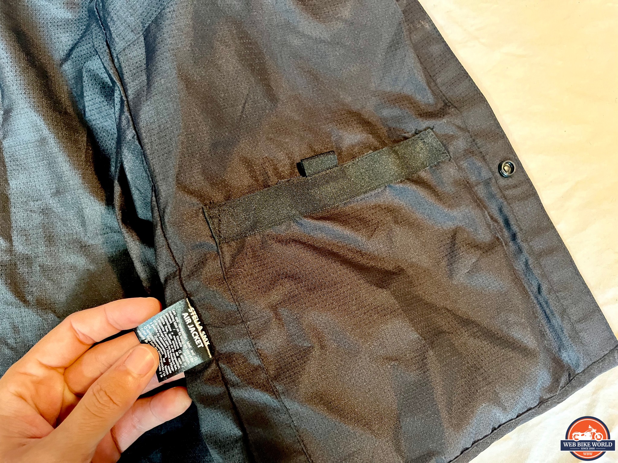 Closeup of the left jacket interior pocket