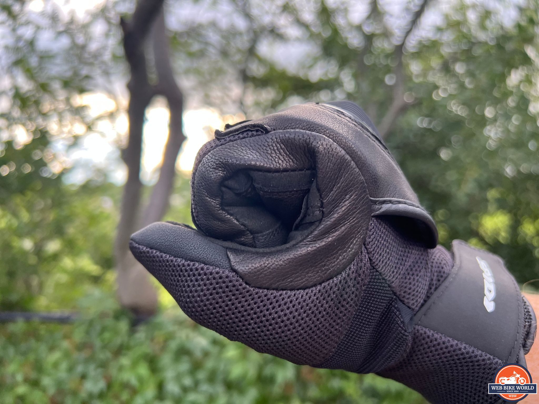 Clenched fist with Spidi Nkd H2Out Gloves